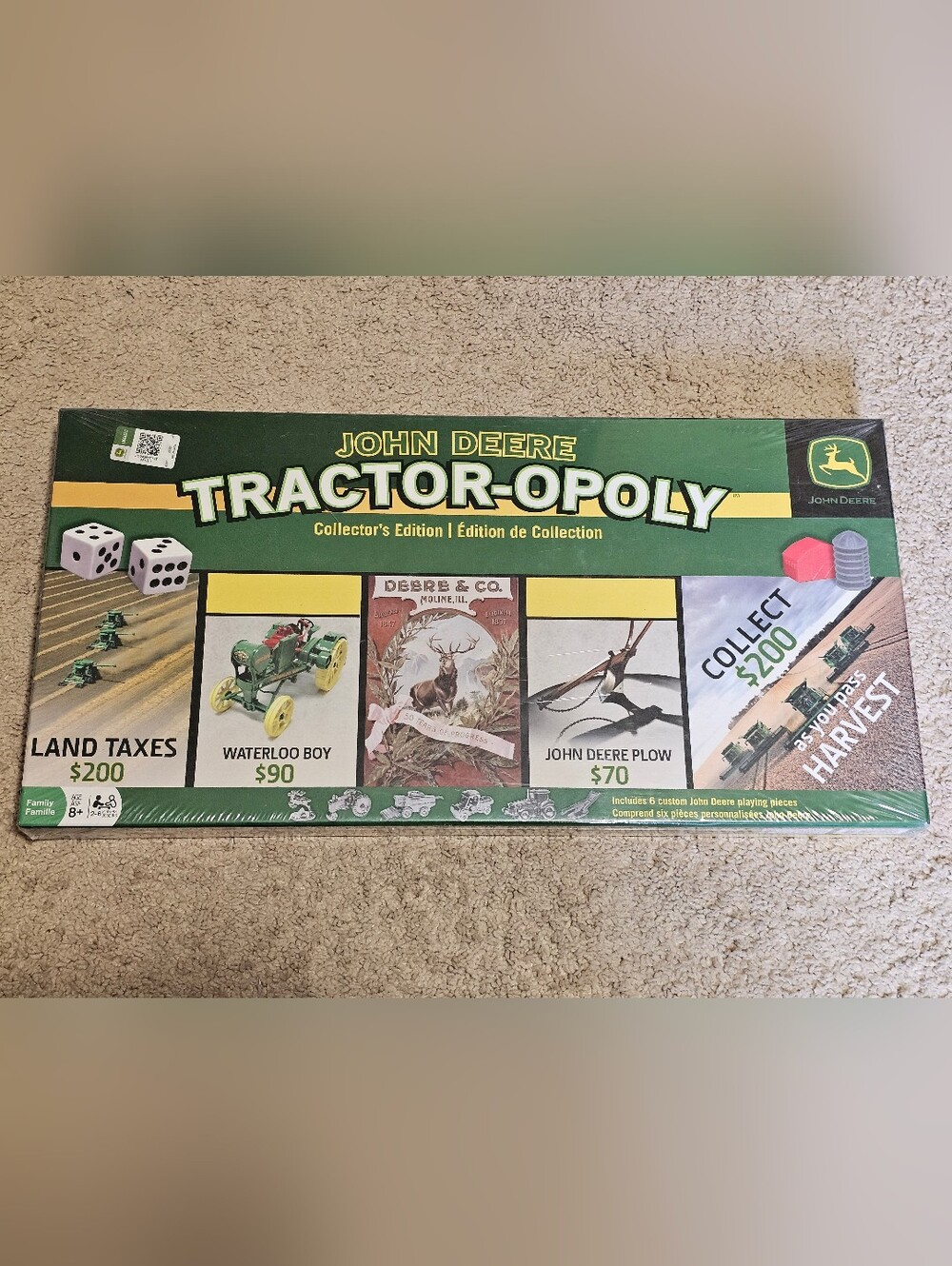 New & Sealed! John Deere Tractor-Opoly Board Game Licensed Collector's Edition